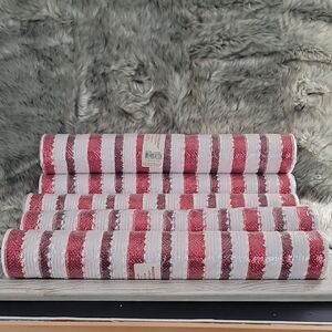 Festive Red and White Striped Holiday Deco Mesh 5 Rolls